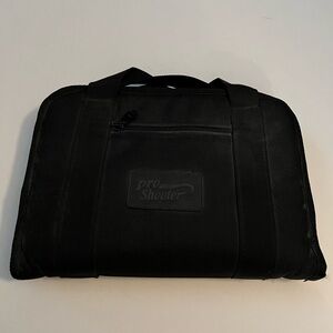 Black Pistol Case Conceal Holster Pro Shooter Bag Rev YKK Zipper 4 Mag Slots